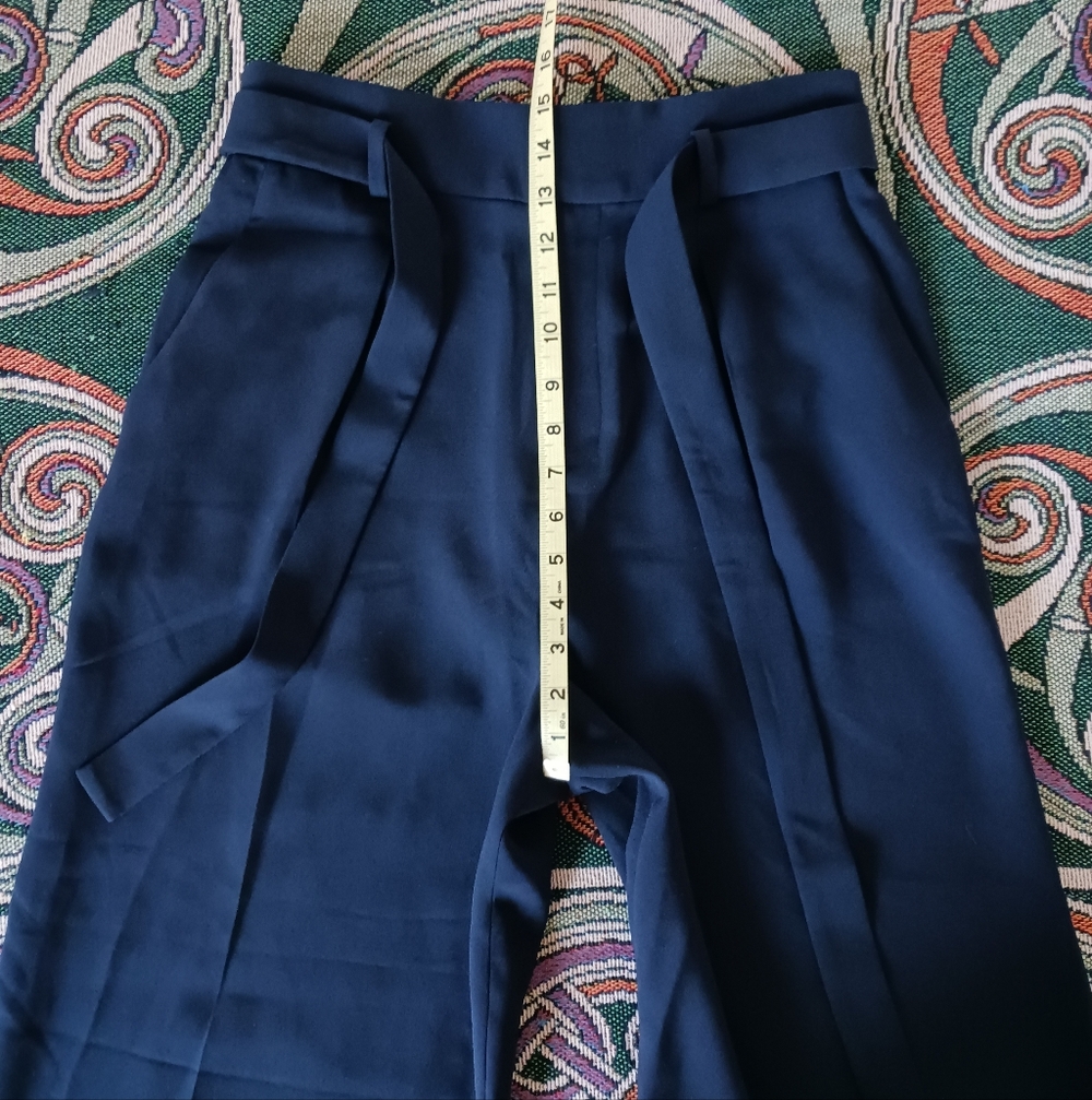 Uniqlo High Rise Ribbon Wide Leg Pants - Picture 2 of 7